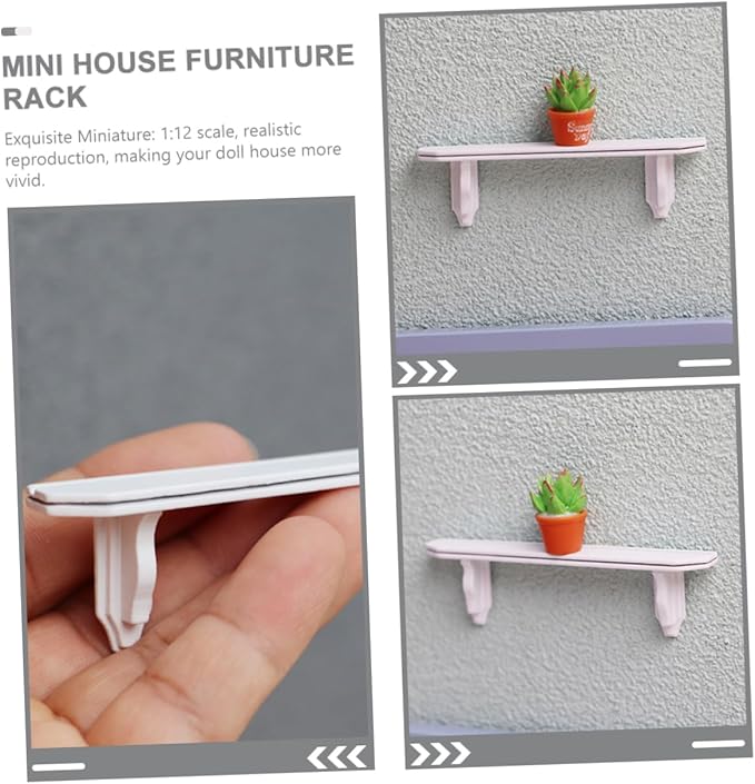 Doll House Wall Shelf Set Miniature Storage Shelves 1:12 Scale Miniature Furniture for Dollhouse