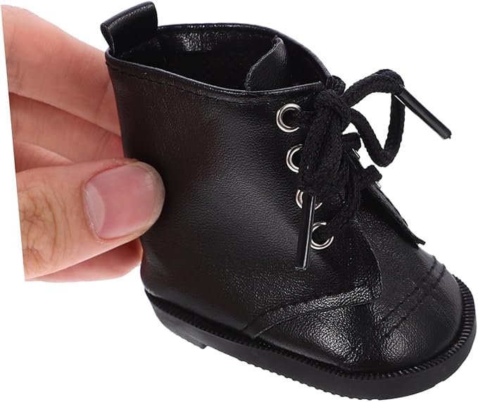 HANABASS 2 Pairs 18 Inch Doll High Top Boots Shoes Girls Pu Leather Fashion Clothing Accessories for Dollhouse Dress up Play