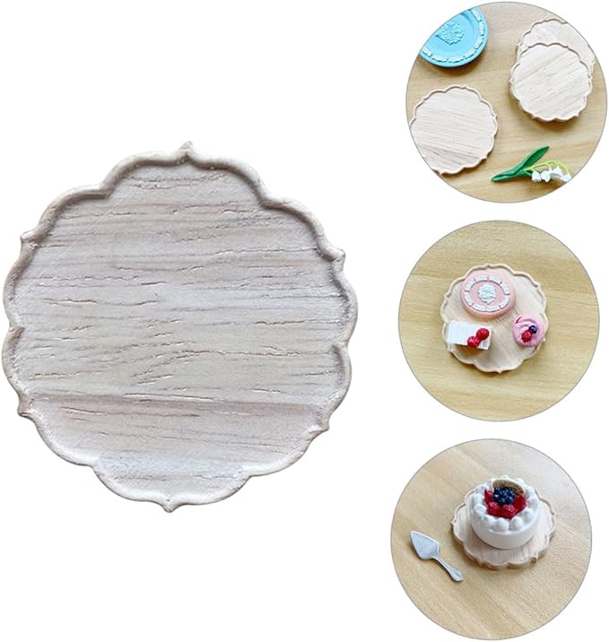 Vaguelly 1Pc Miniature Wooden Tray for Dollhouse Lovely Accessory with Details Craftsmanship for House Decoration Cost Choice