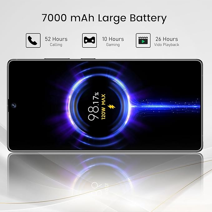 Bnjbmj I25 Ultra Flagship Killer Smartphone - Snapdragon 8 Gen 3, 16GB+512GB, Massive 6.99" FHD+ Display, 108MP+68MP Pro Cam, 7000mAh 2-Day Battery, Android 14, Includes Stylus Pen (Wine Red)
