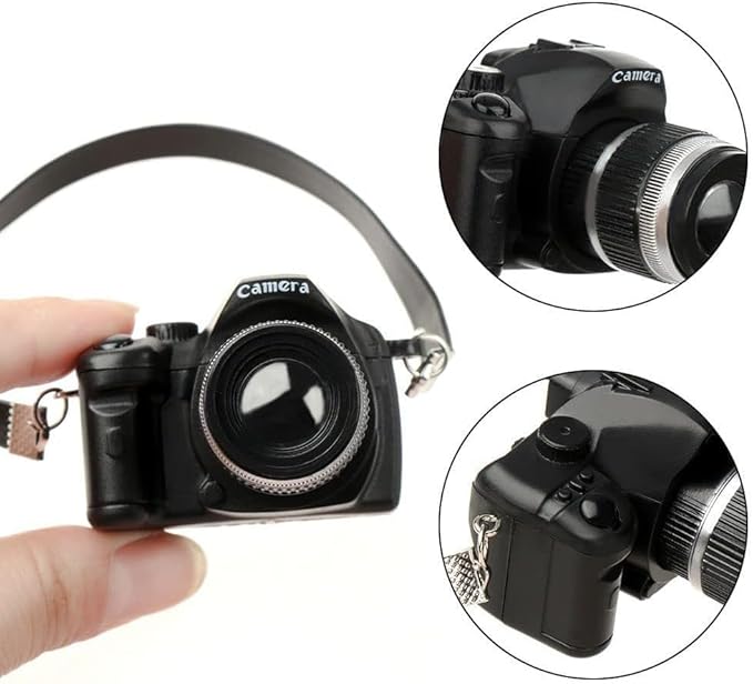 1:4 Scale Mini Miniature Camera Prop Ornament Vintage Model Mini Decoration Accessories Photography Props (C)