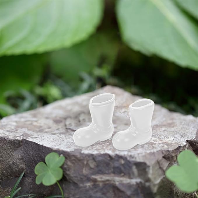 BESPORTBLE Mini Santa Claus Shoes 100 Pcs of Santa Boots, Mini Shoes Model for Crafts Christmas Dollhouse Table Centerpiec Decorations, White