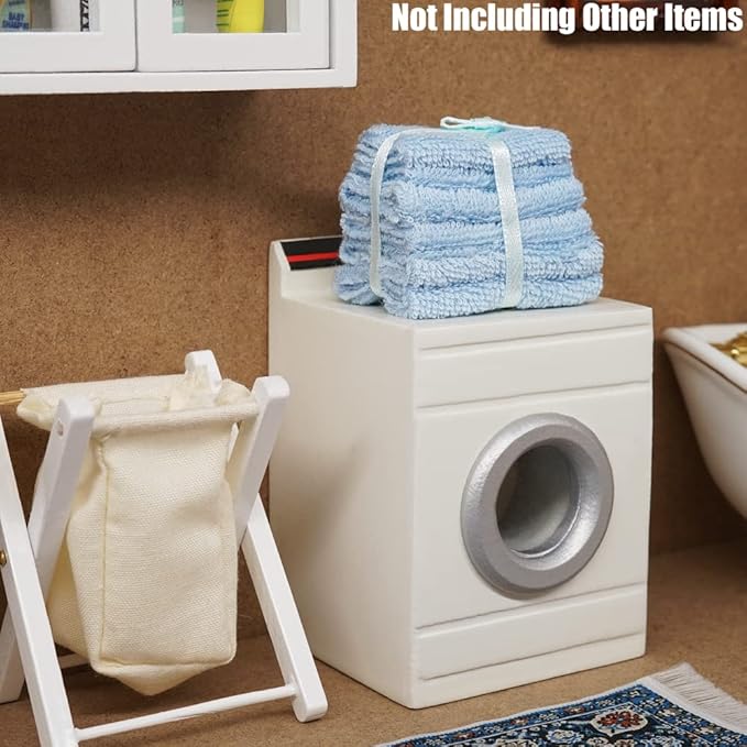 Odoria 1/12 Miniature Bathroom Towels Dollhouse Decoration Accessories, Blue
