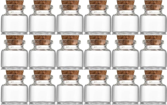 18 pcs 12ml Small Glass Bottles with Cork Stopper,Decorative Bottle,Vials Jars,Cute Storage Jar,Wishing Bottle 30x30mm(1.18x1.18inch)
