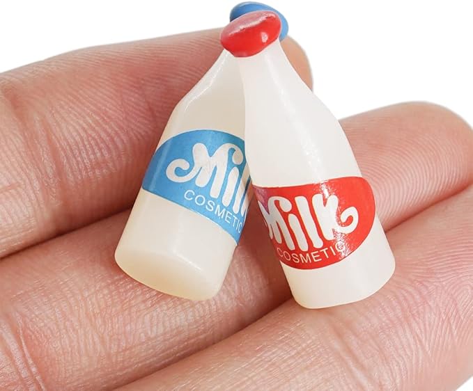 Odoria 1/12 Miniature Milk Bottles Dollhouse Decoration Accessories, 10Pcs