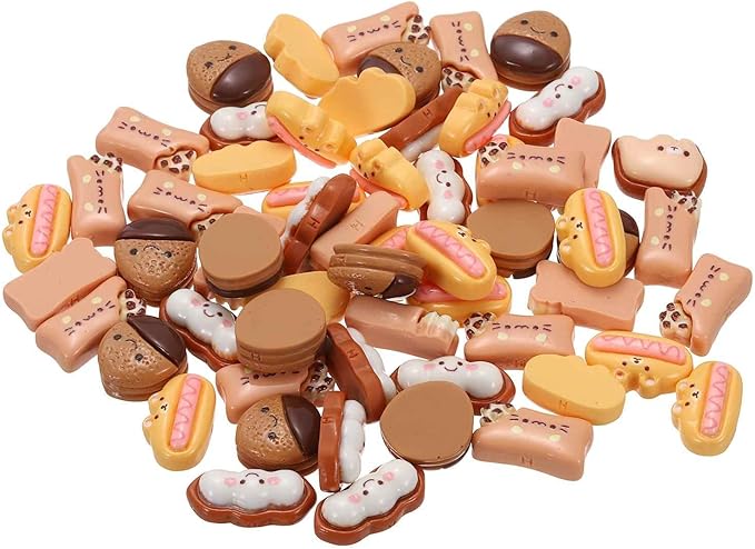 Mini Cute Fruit Series Decor, Miniature Doll Food Crafts for Dollhouse & Landscape & Mini Kitchen & Micro Fairy Garden & DIY Craft Decorations(Brown Colors, 60pcs)