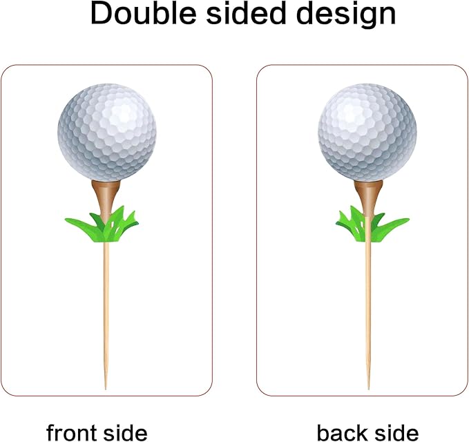 Ercadio 24 Pack Double Sided Golf Cupcake Toppers Sports Golf Ball Cupcake Picks Golf Birthday Cake Decorations Baby Shower Golf Sports Players Theme Birthday Party Cake Decorations