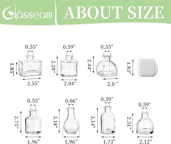 Glasseam Clear Glass Vases for Centerpieces: Mini Flower Vase Set 28Pcs Bud Vases in Bulk - Modern Small Vases for Home Room Wedding Party Dining Table Center Decor