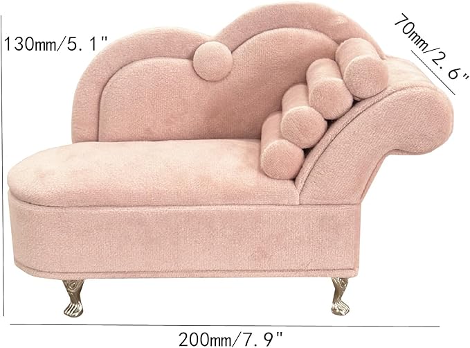 Openable Sofa Jewelry Box Couch Jewelry Box,Miniature Sofa Velvet Chair Earrings Necklace Bracelet Storage Box, Gift for Girls and Women Jewelry Box(Pink,Style 2)