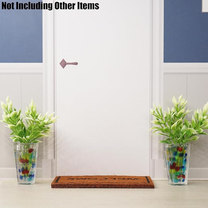 Odoria 1/12 Miniature Potted Plants 2Pcs Dollhouse Decoration Accessories, Multicolored