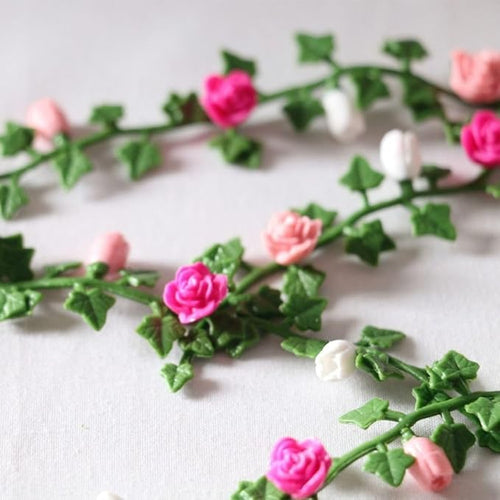 1Pc Colorful Mini Simulation Flower Strips and Vines Micro Landscape, 1:12 Miniature Model Garden Scene Props Decoration, Dollhouse Decoration Accessories, Décor