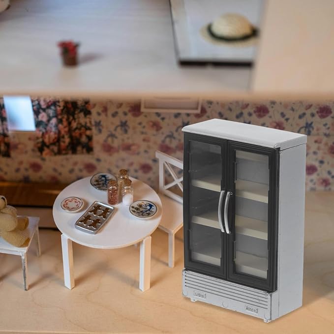 ibasenice Dollhouse Refrigerator Model Miniature Fridge Decor for Dollhouse Realistic Kitchen Miniatures Lightweight Refrigerator Model for DIY Projects Micro Landscapes