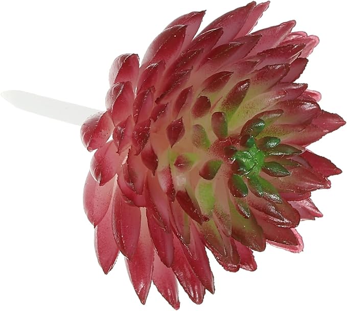PATIKIL Mini Artificial Succulents, 4 Pack Unpotted Faux Succulent Picks Fake Succulent Plants for Home Landscape Decoration, Burgundy Green