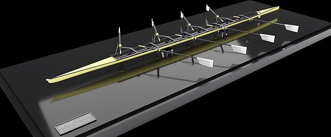 Little Yellow Boat Rowing 8+ Scale Model 1:50 - Alloy Collectible, Realistic Simulation for Home Office Decor, for Rowing Enthusiasts, Club & Regatta Souvenir