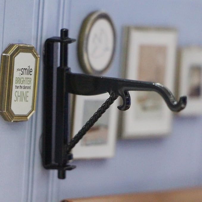 Miniature Metal Wall Bracket, 3PCS Dollhouse Plant Hanger Hook, Black, Miniature Wall Bracket, Dollhouse Decor