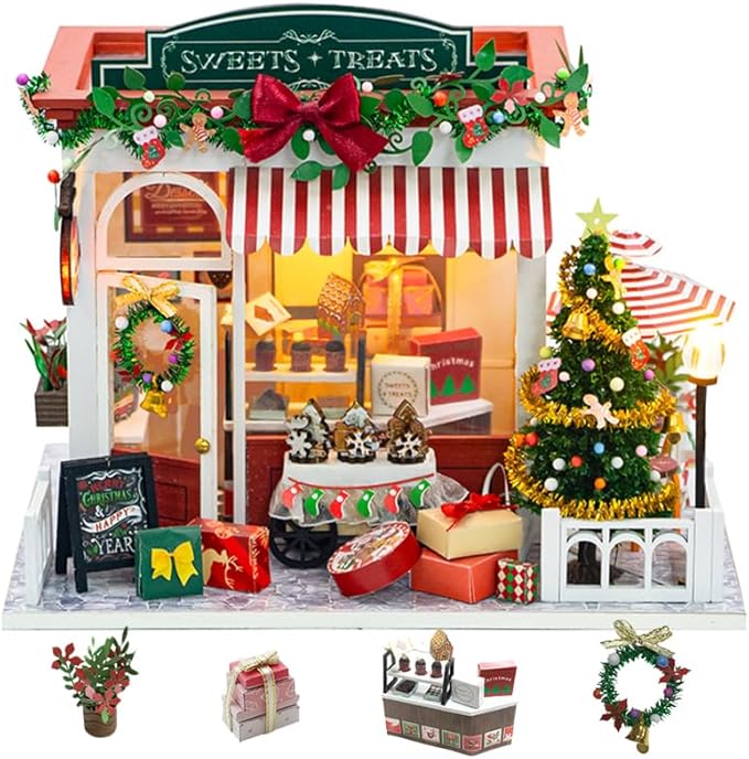 DIY Miniature Dollhouse Kit, Mini House Making Kit with Furnitures, Tiny House Kit to Build for Adults, Hobby Craft Gift for Mothers Day, Christmas Store