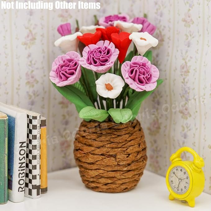 Odoria 1/12 Miniature Plants and Flowers Dollhouse Decoration Accessories