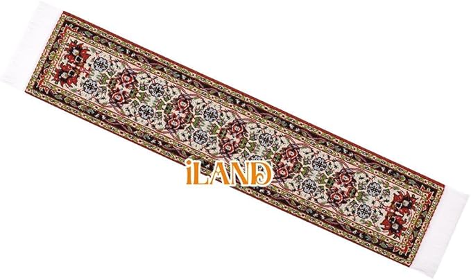 iLAND Miniature Dollhouse Accessories of Woven Dollhouse Rug 9.4” x 5.7” 9.2" x 1.8" for Dollhouse Furniture on 1/12 Scale and Dolls 3” - 12” (2pcs Spring)