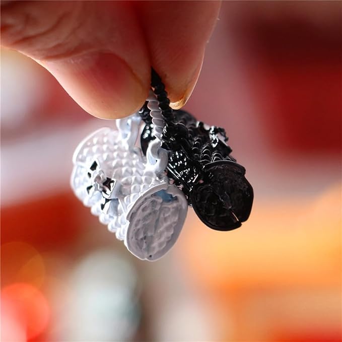 Dollhouse Bag,Miniature Metal Bag,Dollhouse Accessories Black White Handbag,Miniature Decor(2PCS) (White)