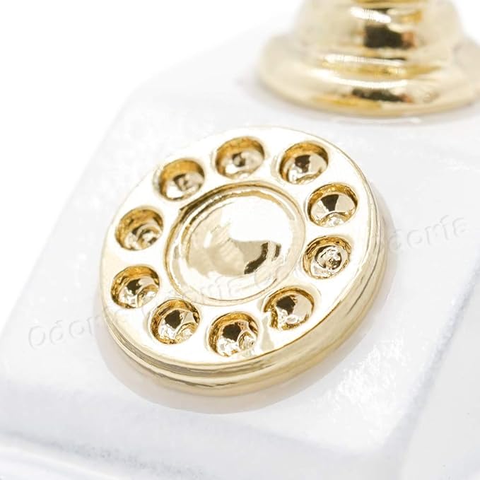 Odoria 1/12 Miniature Rotary Telephone Dollhouse Decoration Accessories, White