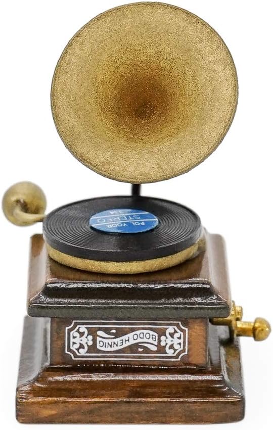 Odoria 1/12 Miniature Record Player Gramophone Dollhouse Victorian Accessories
