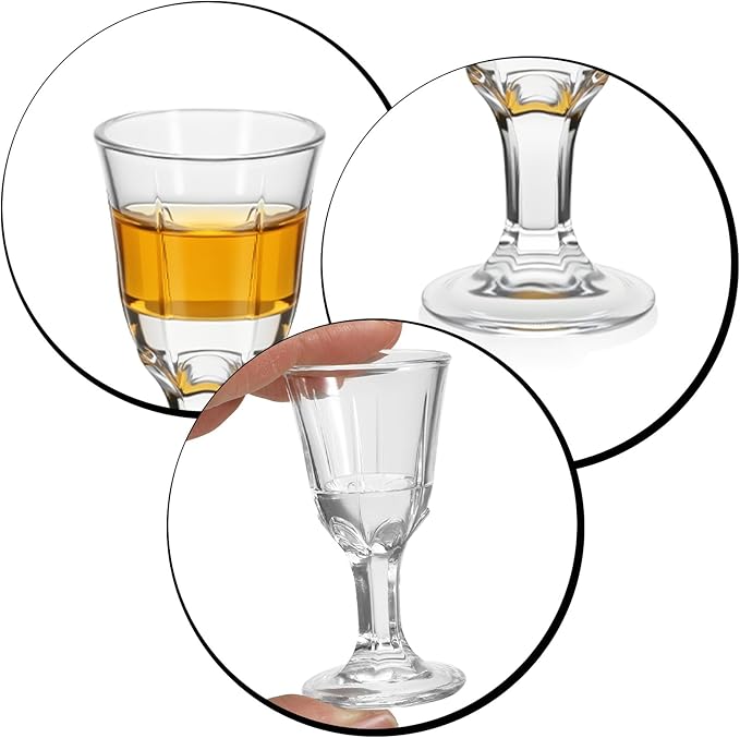 FdcLixuvol 12 Pack Clear Cordial Glasses with Base, 0.4 OZ Mini Shot Glasses Small Brandy Snifter Round Glass Snifters, Tequila Shot Glass for Tasting Wine, Tequila, Whiskey, Spirits
