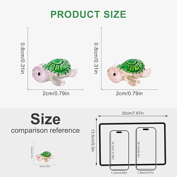 105 Pcs Mini Resin Glow in The Dark Turtle Sea Animals Figures,Ocean Creature Mini Figurines for Fairy Garden Accessories,Miniature Landscapes,Dollhouse,Home Decor