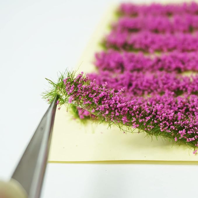 Cayway 3MM Static Grass Tuft Model Grass Tufts Terrain Model Kit Resin Static Scenery Model Miniature Shrubs Bushes and Tweezers for Train Landscape Railway Artificial Grass Modeling