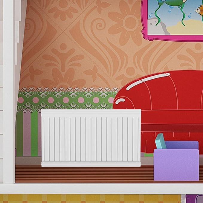 Garneck 5Pcs Dollhouse Wainscoting Panels: 1:12 Scale Miniature Wall Trim Self Adhesive White Wallpaper Molding for Doll House Interior Decor DIY Room Scene Siding Accessories