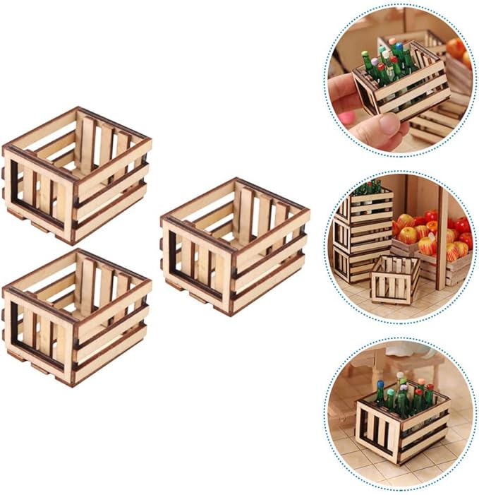 Zerodeko Miniature Storage Basket Model 2-Pack Small Woven Mini Baskets for Dollhouse Decor and Mini House Supplies Lightweight 2X1.9X1.3 Inch Storage Container for Doll Accessories