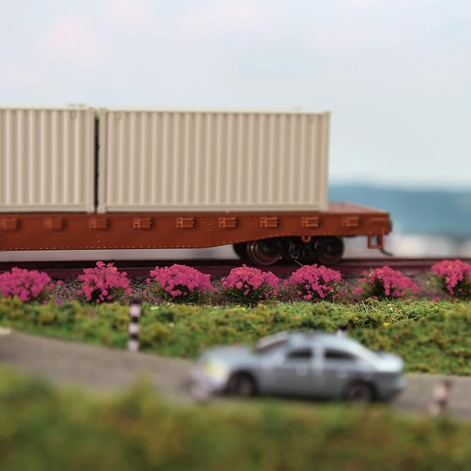 Miniature Vegetation Bushy Shrubs Tuft Flowers with Model Bases War Game DIY Railway Terrain Scenery (G)