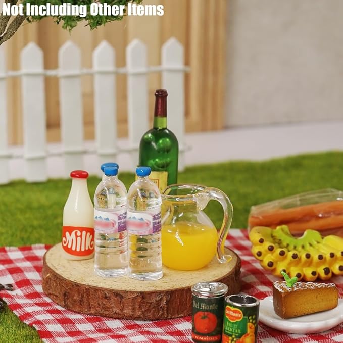 Odoria Dollhouse Water Bottles Miniature: 1/6 Scale Mineral Water for Kitchen Restaurant - Mini Drinking Bottle Accessories 5Pcs