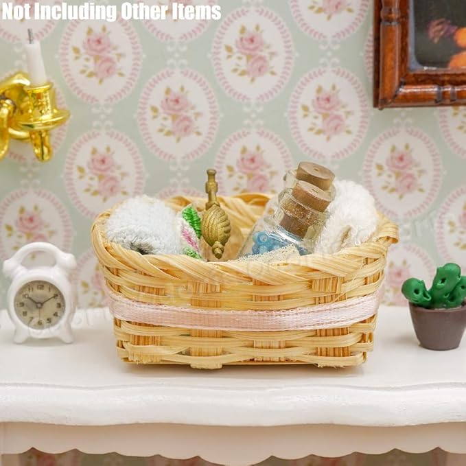Odoria 1/12 Miniature Basket with Perfume Dollhouse Bathroom Accessories