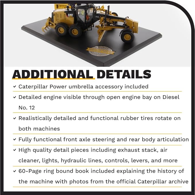 Diecast Masters 1:50 Caterpillar Diesel No. 12 and 12M3 Motor Grader, Evolution Series Cat Truck | Scale Model Collectible Construction Trucks Truck, 85560