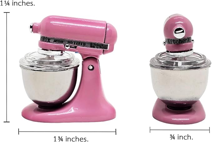 ChangThai Design Tiny 1¼" High Pink Bread Dough Mixer Kneader Machine Movable Figurine Steel and Resin Miniature Decoration Accessories Replica Decorative Collectible Figurines Home Décor Gifts
