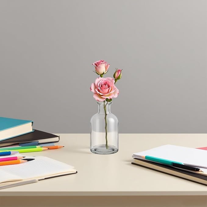 30PCS Glass Bud Vases Bulk, 4.22 oz Clear Small Mini Flower Vases for Centerpieces Decorative Glass Bottles Vintage Rustic Decoration for Wedding Dining Table Home Decor