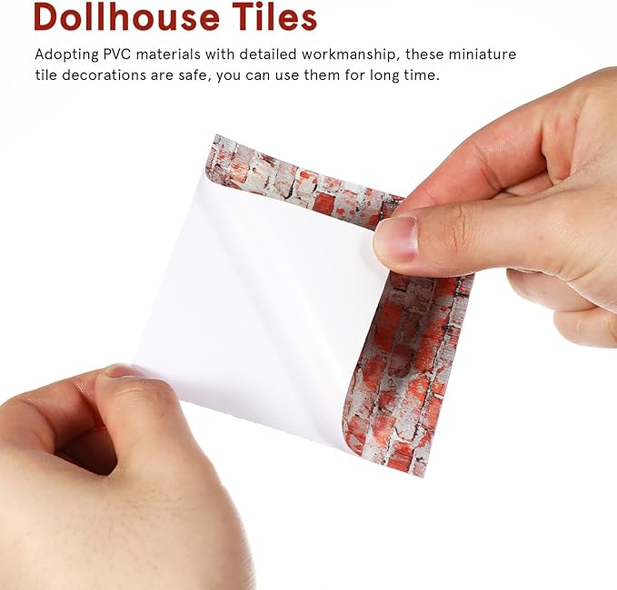 ABOOFAN 4 Sheets Dollhouse Wallpaper Peel and Stick Miniatures Dolls House Floor Paper 1:12 Scale Dollhouse Accessories