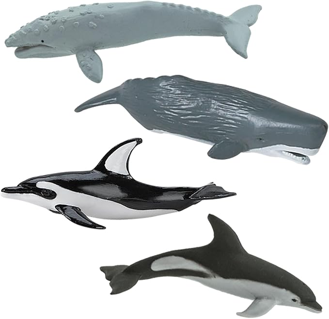 Safari Ltd. Whales and Dolphins Bulk Bag - Set of Miniature Cetacean Toy Figures - 48 Piece Play Toys for Boys, Girls & Kids Age 3+