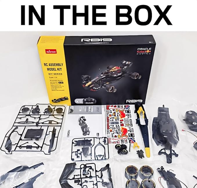 RASTAR 92600 1/16 Oracle RedBull F1 RB19 Collectible RC Car Building Kit - Ideal Gifts for Play & Display - Officially Licensed Car Model with Remote Controller for Kids, Teens & Adults