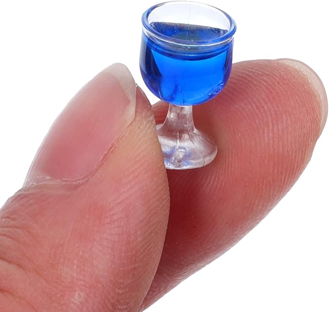 SUPVOX 1:12 Wine Glasses Miniature Resin Mini Beer Cups Drinking Water Cups Model Dollhouse Ornament Kitchen Miniatures Accessories 12pcs