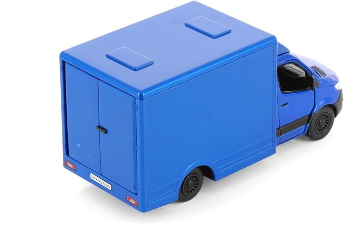 KiNSMART - Mercedes-Benz Sprinter Cargo Van 1:48 O Scale 5" Die Cast Metal Model Toy Van, Pull-Back Action (Blue Box Truck)