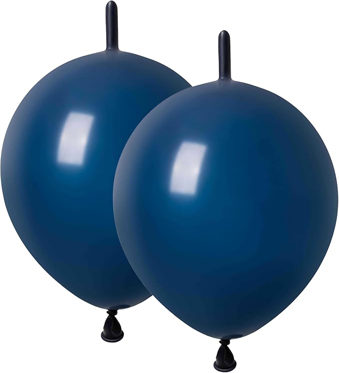 ADIDO EVA Link Balloons Navy Blue 10 Inch Latex Quick Linkale Balloon 80 Pcs for Birthday, Halloween, Christmas, Party Festival Decorations