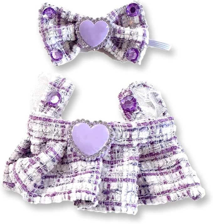 17cm Doll Clothes - Dress for fugler Doll,Luxury Chic Style Set for 5.19-6.7in Dolls,Dolls Outfit Stylish Clothes -Black Heart Design with Rhinestones,Outfit Clothing Set (Style-C)