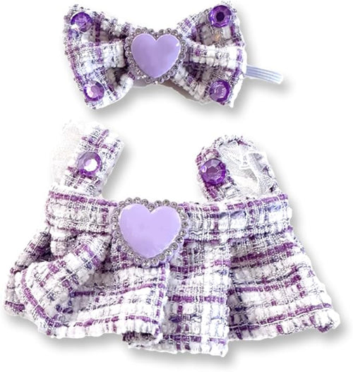 17cm Doll Clothes - Dress for fugler Doll,Luxury Chic Style Set for 5.19-6.7in Dolls,Dolls Outfit Stylish Clothes -Black Heart Design with Rhinestones,Outfit Clothing Set (Style-C)