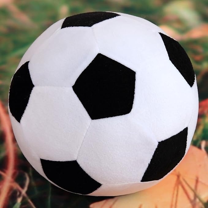 OurHonor Plush Soccer Ball, 11.8" Soft Soccer Stuffed Toy Soccerball Throw Pillow Fluffy Football Plushies Toy Sport Gift for Boy & Girls Chrismas Decor