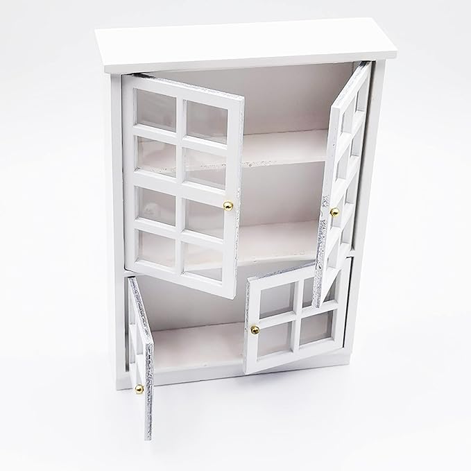 Dollhouse Decoration Accessories,1:12 Dollhouse Furniture Miniature Bookshelf Cabinet Living Room Pretend Toy