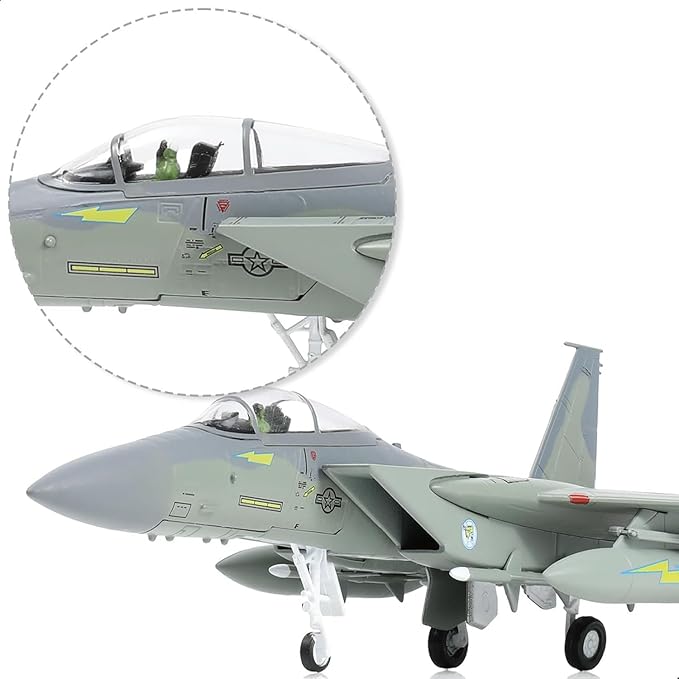 F-15A Eagle Fighter 76-0020 Diecast Metal Aircraft Model with Stand for Adult Military Enthusiast Collection Display or Gift
