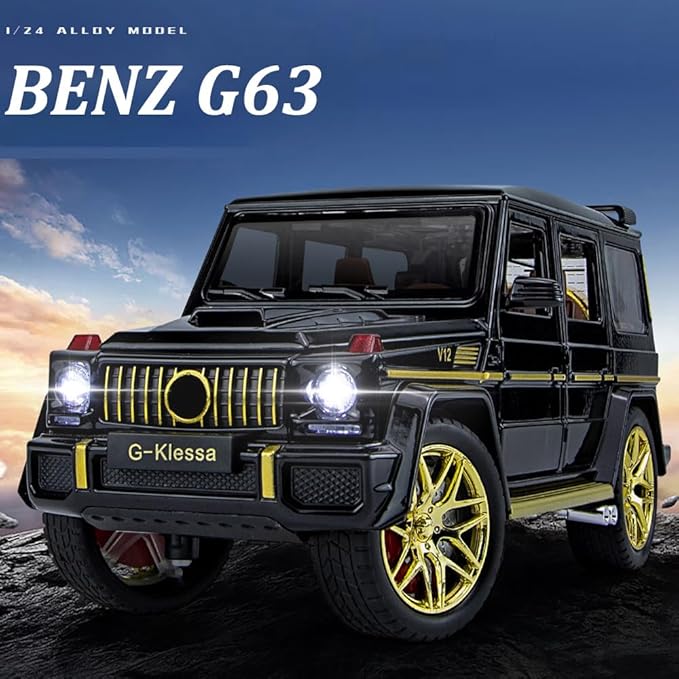 EROCK 1/24 Die-Cast Car Model Collectible Benz G63 AMG Model Car with Lights and Sound, Alloy Pull Back Toy car Toy Vehicle for Adult Boys Girls Gift