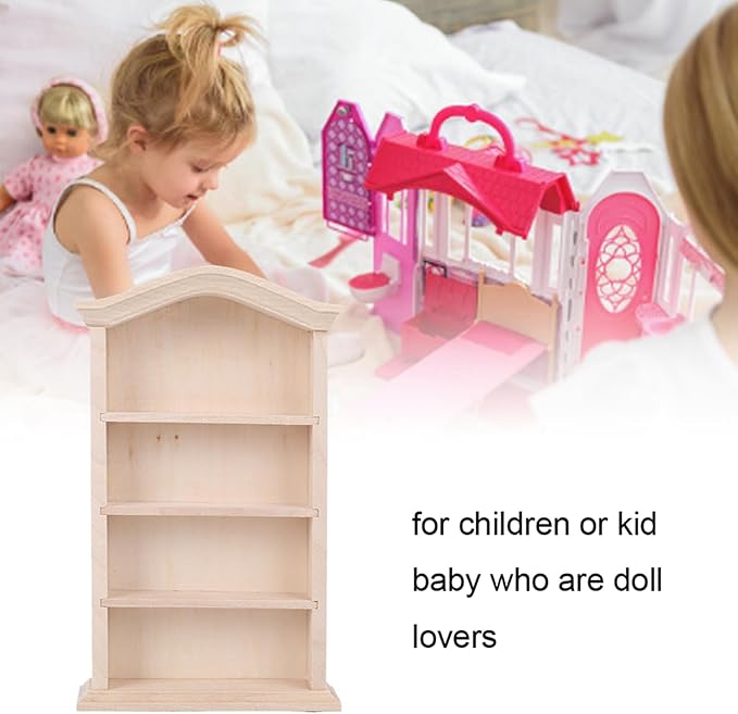 Dollhouse Bookshelf, Mini Bookshelf for Mini Books, 1:12 Miniature Bookshelf of Miniature Dollhouse Furniture, Wooden Doll House Book Shelf, Dollhouse Bookcase Wood Color