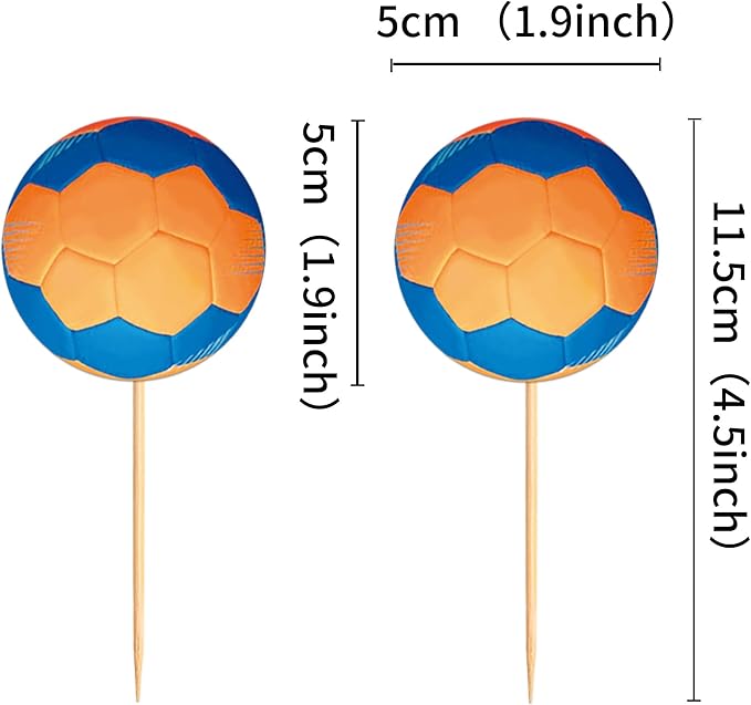Ercadio 24 Pack Double Sided Handball Cupcake Toppers Sports Handball Cupcake Picks Handball Birthday Cake Decorations Baby Shower Handball Sports Players Theme Birthday Party Cake Decorations
